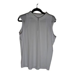 Tail Womens Sleeveless White Half Zip Golf Top Shirt White Outdoor Summer Sports